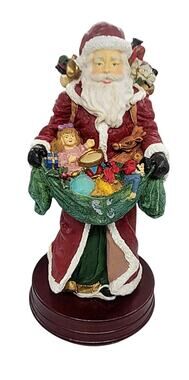 Vtg JCP Musical Old World Santa Figurine Plays Merry Little Christmas 11.5"